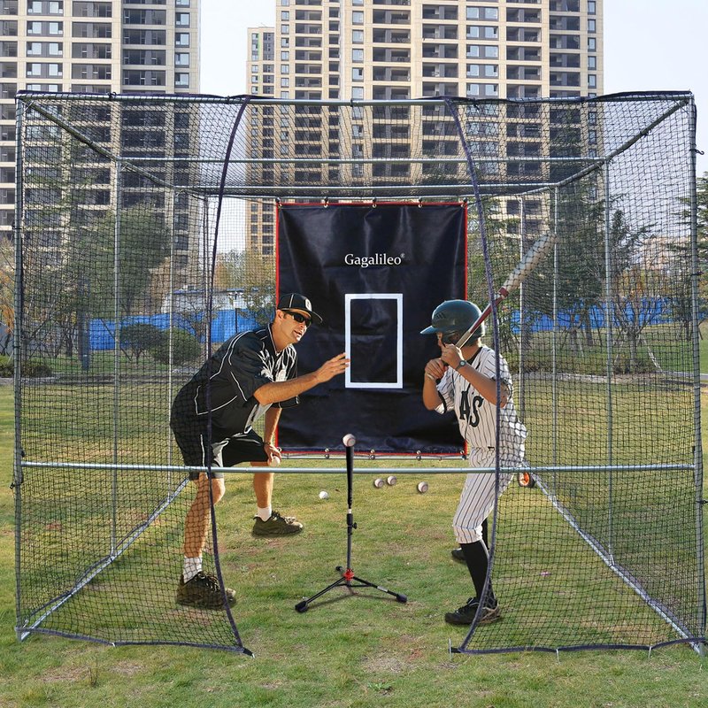 Gagalileo Baseball Softball Pitching Vinyl Hitting Backstop Rubber Target Padding for Outdoor Vinyl Batting Cage Rubber Padded Black Backstop Mat Softball Chain Link Hanging Rolling Baseball Backstop