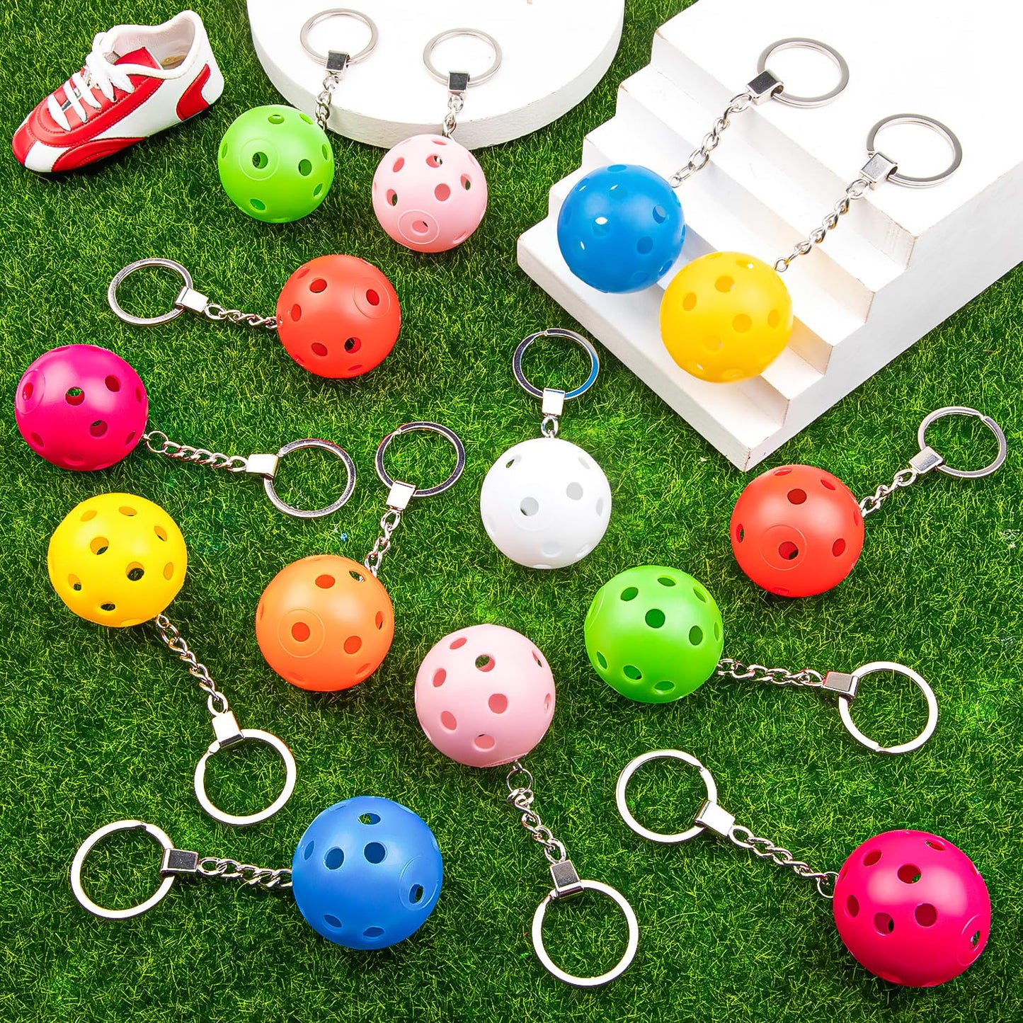 ZHWKMYP 18 Pcs Pickleball Keychain, Pickleball Keychains Bulk for Women