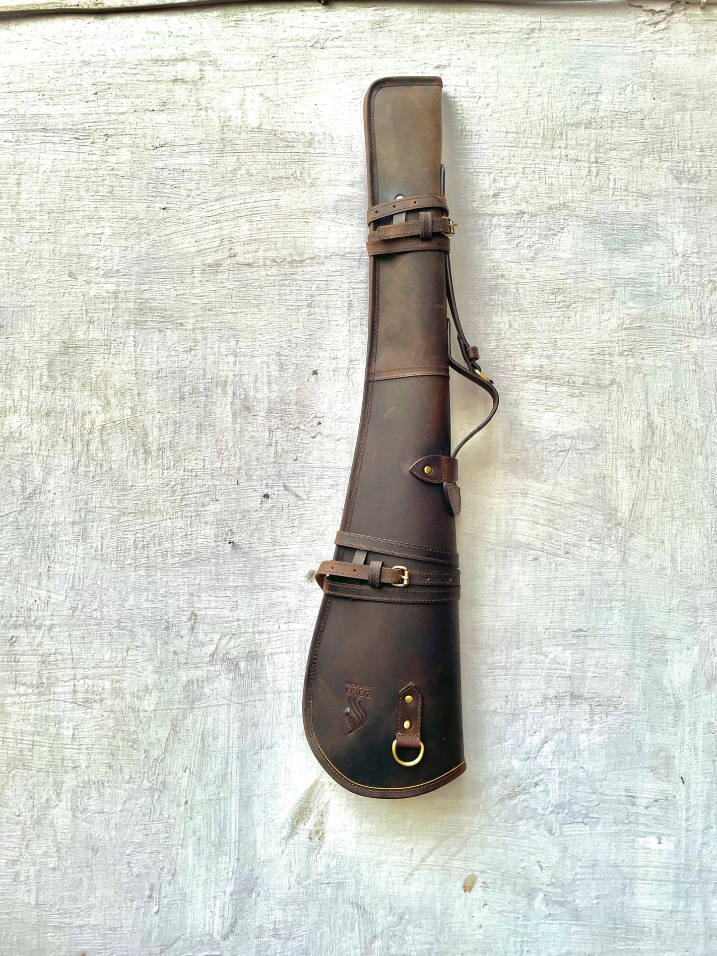 ZOLO LEATHERS Western Hardwax Leather Shooting Gun Cover Shotgun Case Leather Rifle Scabbard with Adjustable Shoulder Strap (Vintage Brown)