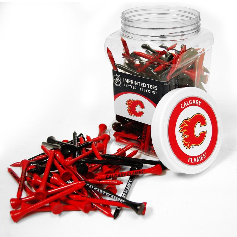 Team Golf NHL Calgary Flames Jar Of 175 Golf Tees 2-3/4" Golf Tees, 175 Pack, Regulation Size, Multi Team Colors