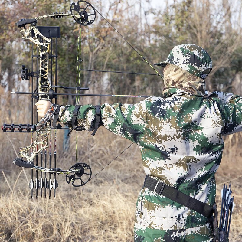 Archery Compound Bow Set - 20-70 LBS Adjustable Draw Length 19"-31" | Complete Hunting Accessories for Target Shooting