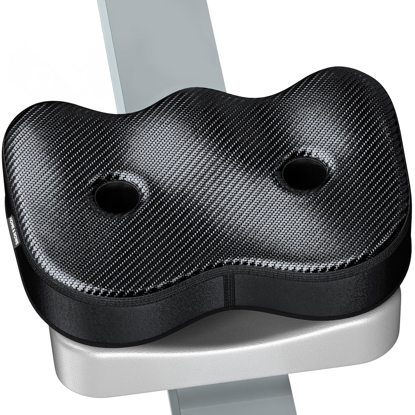 Rowing Machine Seat Cushion Compatible with Concept 2 Rower - Seat Pad for Comfort & Support - Also Fits Hydrow, Peloton & More - Rowing Accessories (Carbon Look)