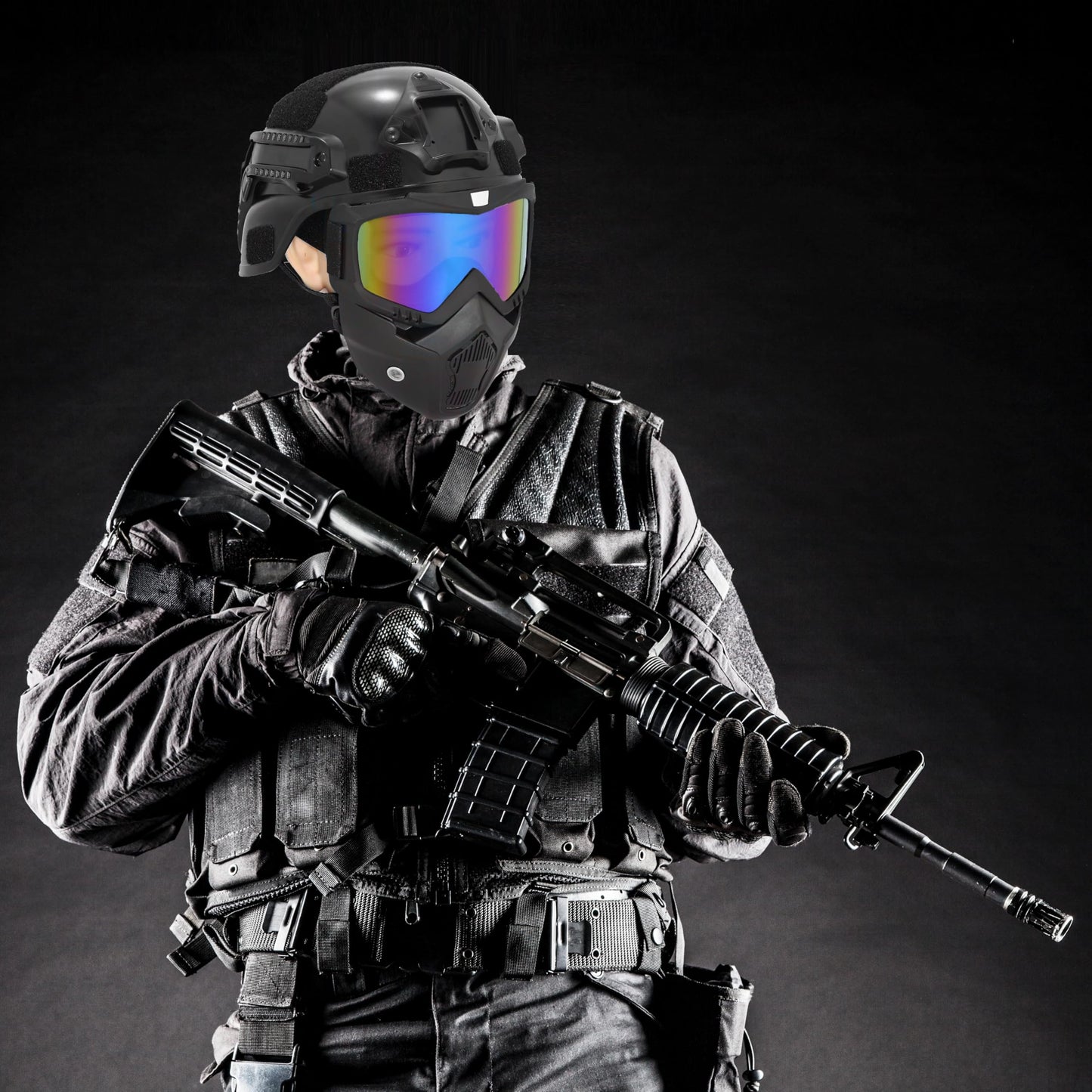 Paintball Mask Anti Fog,Airsoft Mask Full Face,Tactical Mask, Motorcycle Helmet Goggles with Removable Face Mask for Men Women (2Colorful)