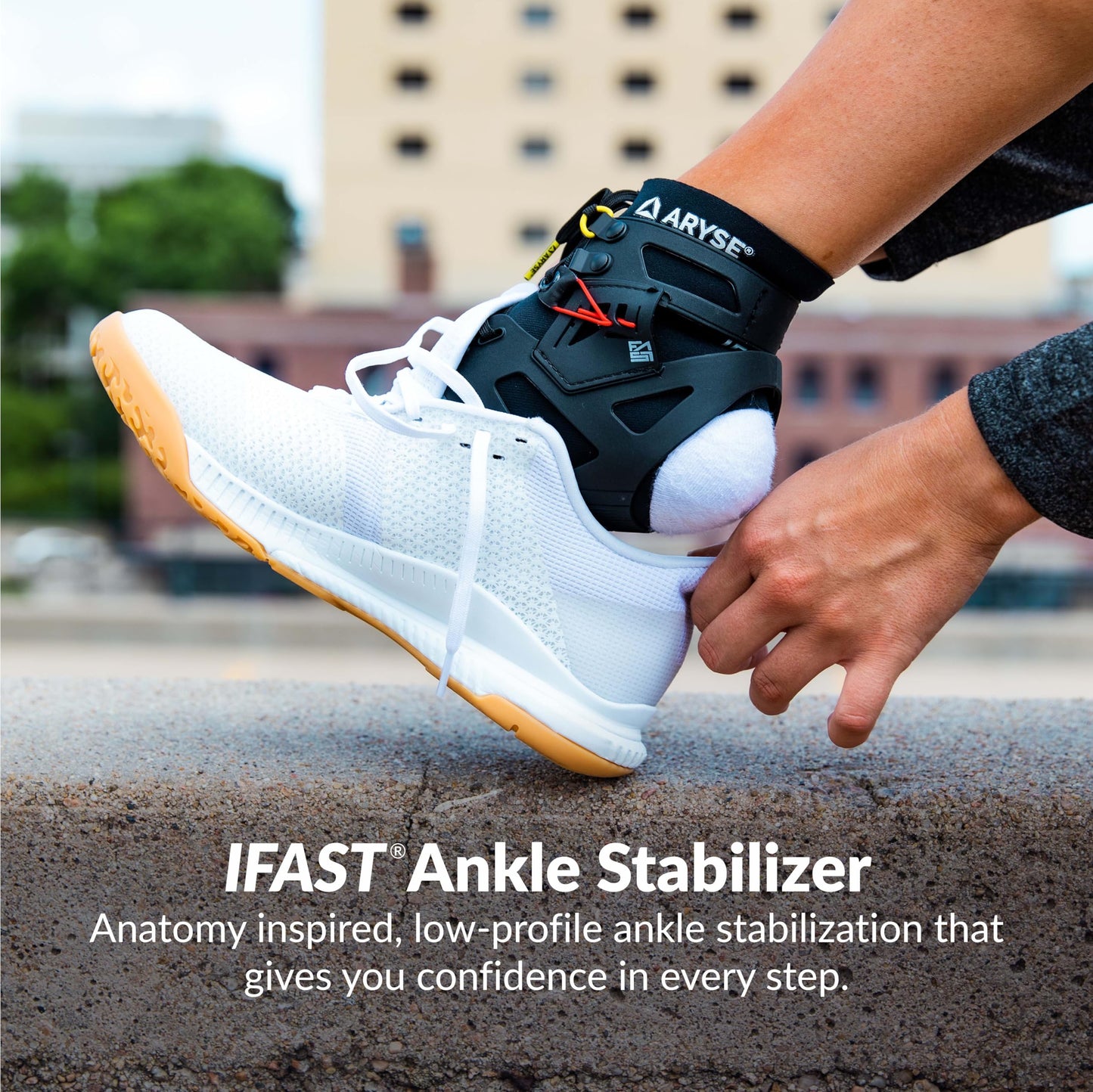 ARYSE IFAST Ankle Brace - Ankle Stabilizer For Men & Women - Great For Basketball, Volleyball, Soccer & More! (Medium, Black, Single)