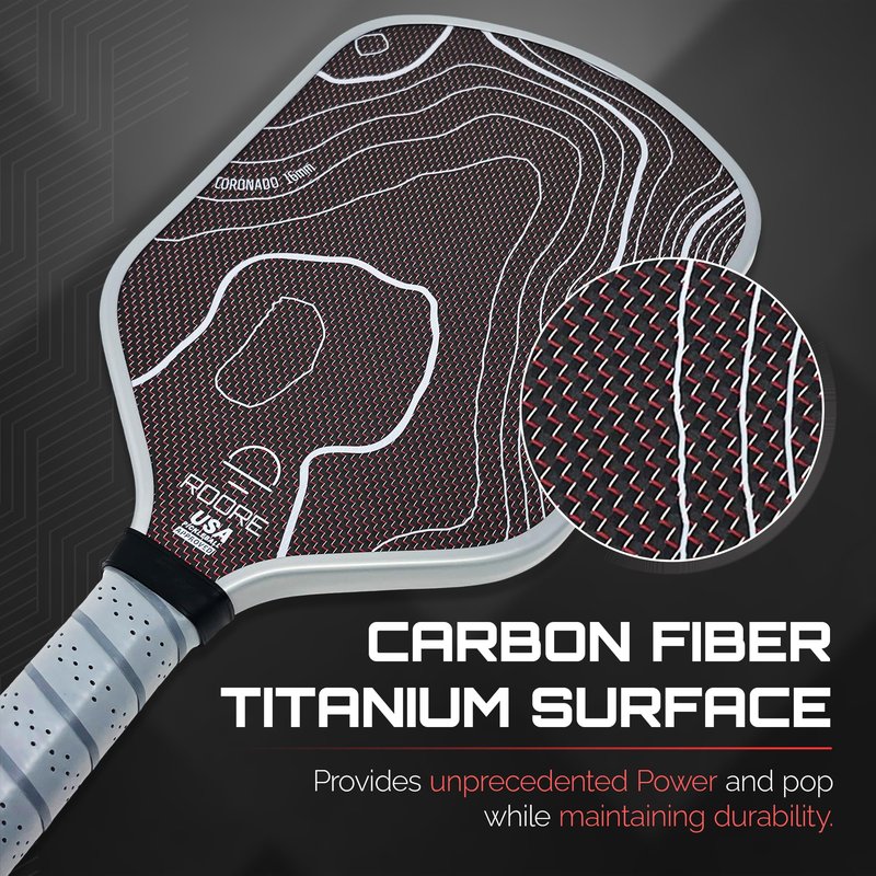 Roore Gen 4 4.5 100% Foam Core Pickleball Paddles T700 Carbon Fiber Pickleball Paddle 16mm Thermoformed Pickleball Racket and Pickleball Rackets Pickle Ball Paddle (Gen 2 Hybrid Titanium)