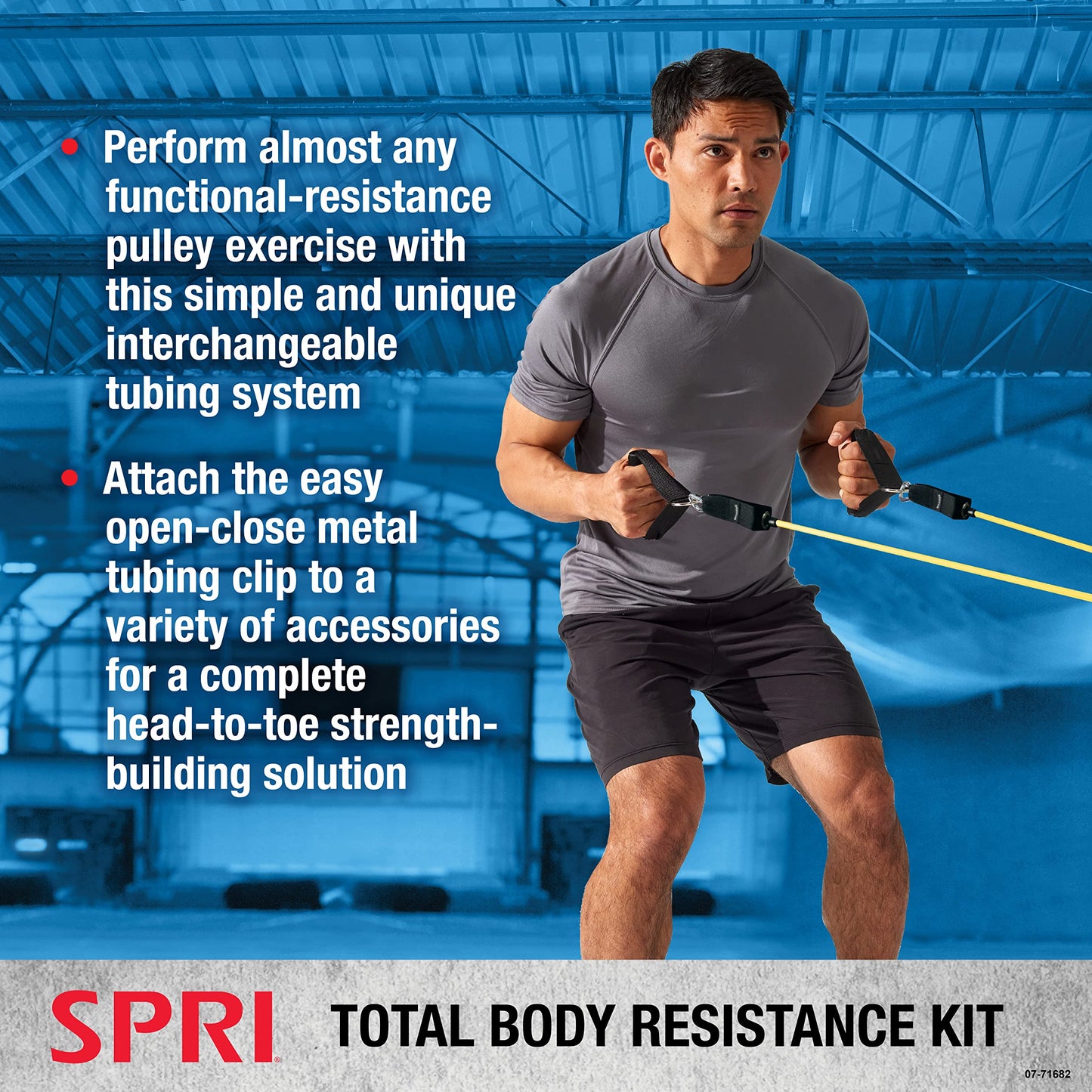 SPRI Resistance Band Kit - Resistance Training Interchangeable Tubes for Full Body Toning - Includes 5 Exercise Bands, Ankle/Wrist Strap with Padded Handles, Door Anchor, Exercise Guide, Carry Bag