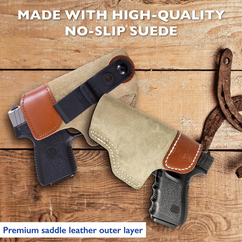 Desantis Sof-Tuck IWB Leather Holster - Conceal Carry IWB Gun Holster for Men and Women, Compatible with SIG SAUER P365, SIG SAUER P365 SAS - Right Hand Draw, Tan