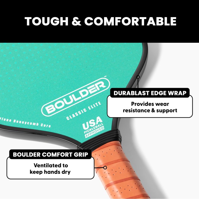 Boulder Pickleball Paddle - USAPA Approved - T700 Carbon Fiber Surface with Honeycomb Polymer Core - for Men Women Kids (Red)
