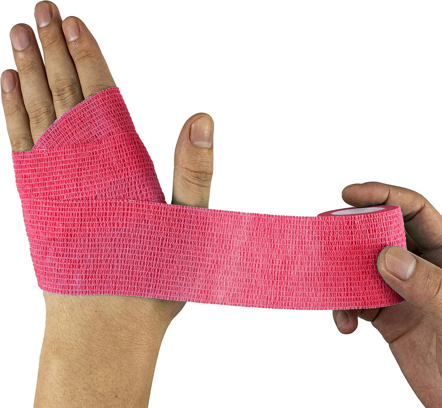 FRESINIDER Self-Adhesive Athletic Wrap Tape - Breathable Elastic Cohesive Bandage for Sports & Pets | 9 Rolls (Pink)