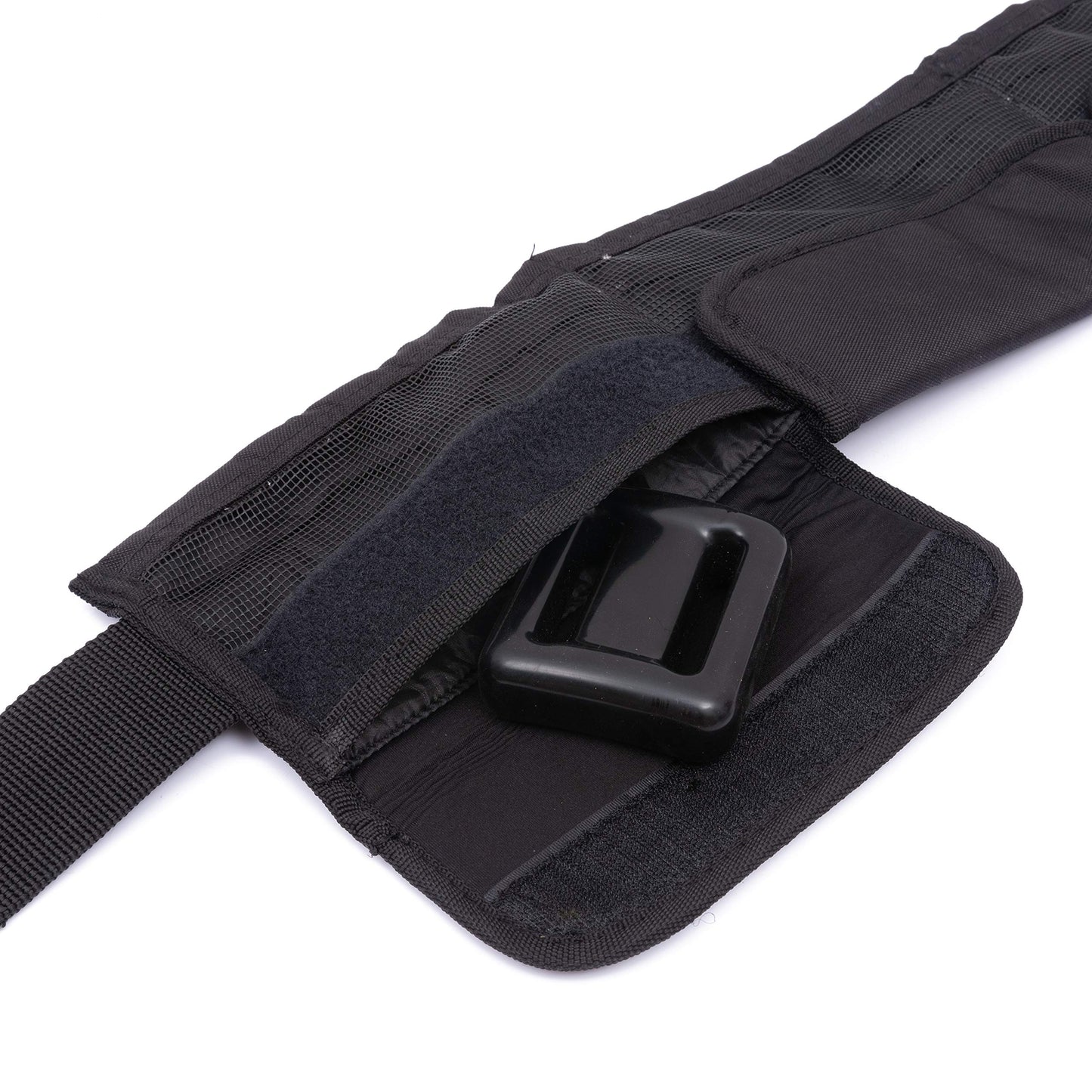 MOOCY 4 Neoprene Pocket Scuba Weight Belt，dive weight belt fit for Waist 32" to 52" - Quick-Release Buckle（Black)