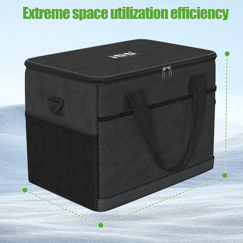 10L0L Golf Cart Ice Bag, 27L Large Capacity Waterproof Oxford Cooler with Multi-Pocket Design, 6-Hour Insulation, Easy Access & Lightweight for Yamaha EZGO Club Car Golf Cart Accessories (Black/Gray)