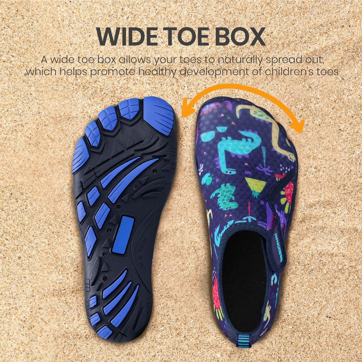 SEEKWAY Barefoot Water Shoes for Kids - Wide Toe Box and Quick-Dry Sand Shoes Toddler for Hiking Swim Beach Pool Kayak Sport Accessories, Camping Essentials Non-Slip for Boys Girls Sizes