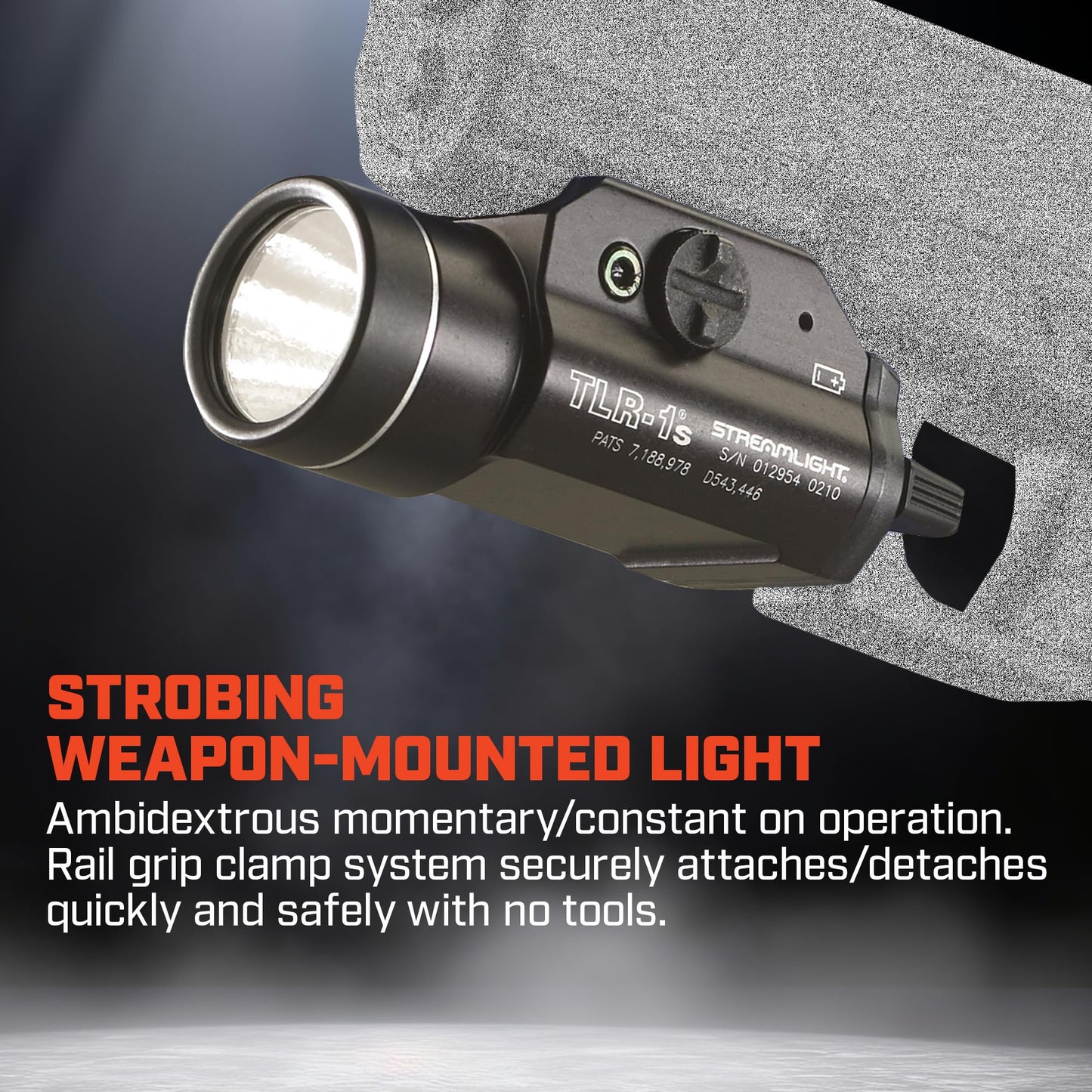 Streamlight 69210 TLR-1s 300-Lumen LED Rail Mounted Flashlight with Strobe Function and Rail Locating Keys, Black