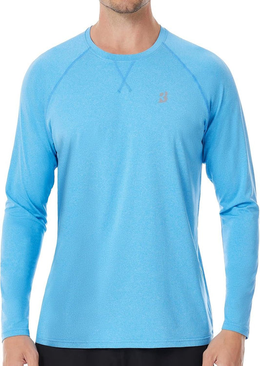 UPF 50+ Sun Shirts for Men - UV Protection Long Sleeve Swim Shirt | Quick Dry Rash Guard for Fishing & Hiking