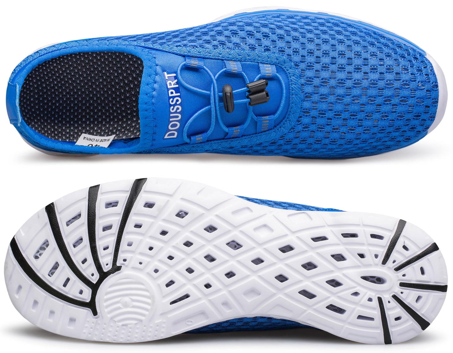 DOUSSPRT Men's Water Shoes Quick Drying Sports Aqua Shoes RoyalBlue Size 8.5