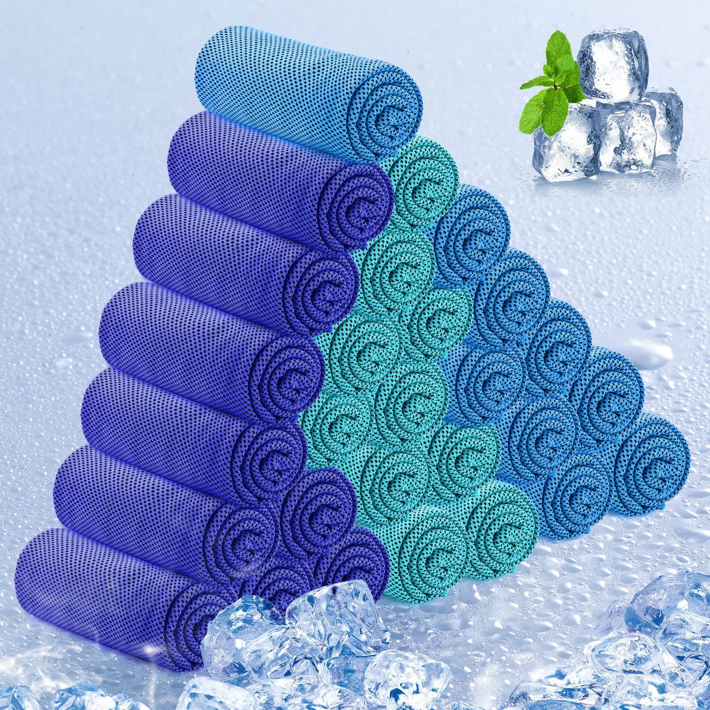 Sukeen Cooling Towel 30 Pack (40"x12") Ice Towel,Bulk Breathable Chilly Twoles,Microfiber Towel for Neck Face for Yoga,Sport,Running,Gym,Workout,Camping,Fitness,Travel & More Activities