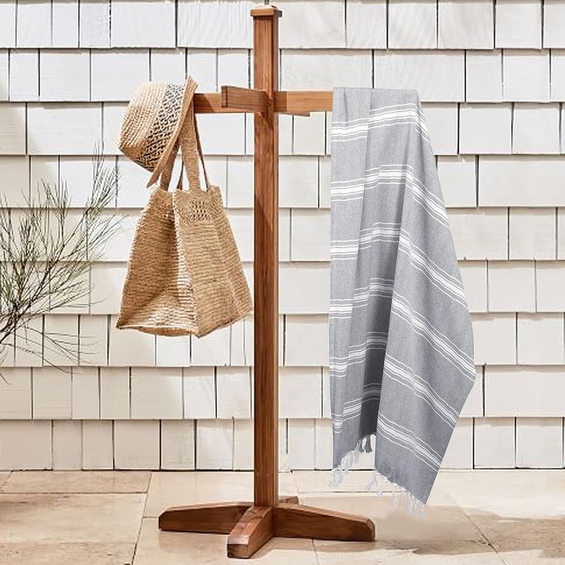 Turkish Beach Towel Set - Oversized Quick-Dry, Sand-Free, Soft & Durable | 2-Pack Charcoal Grey