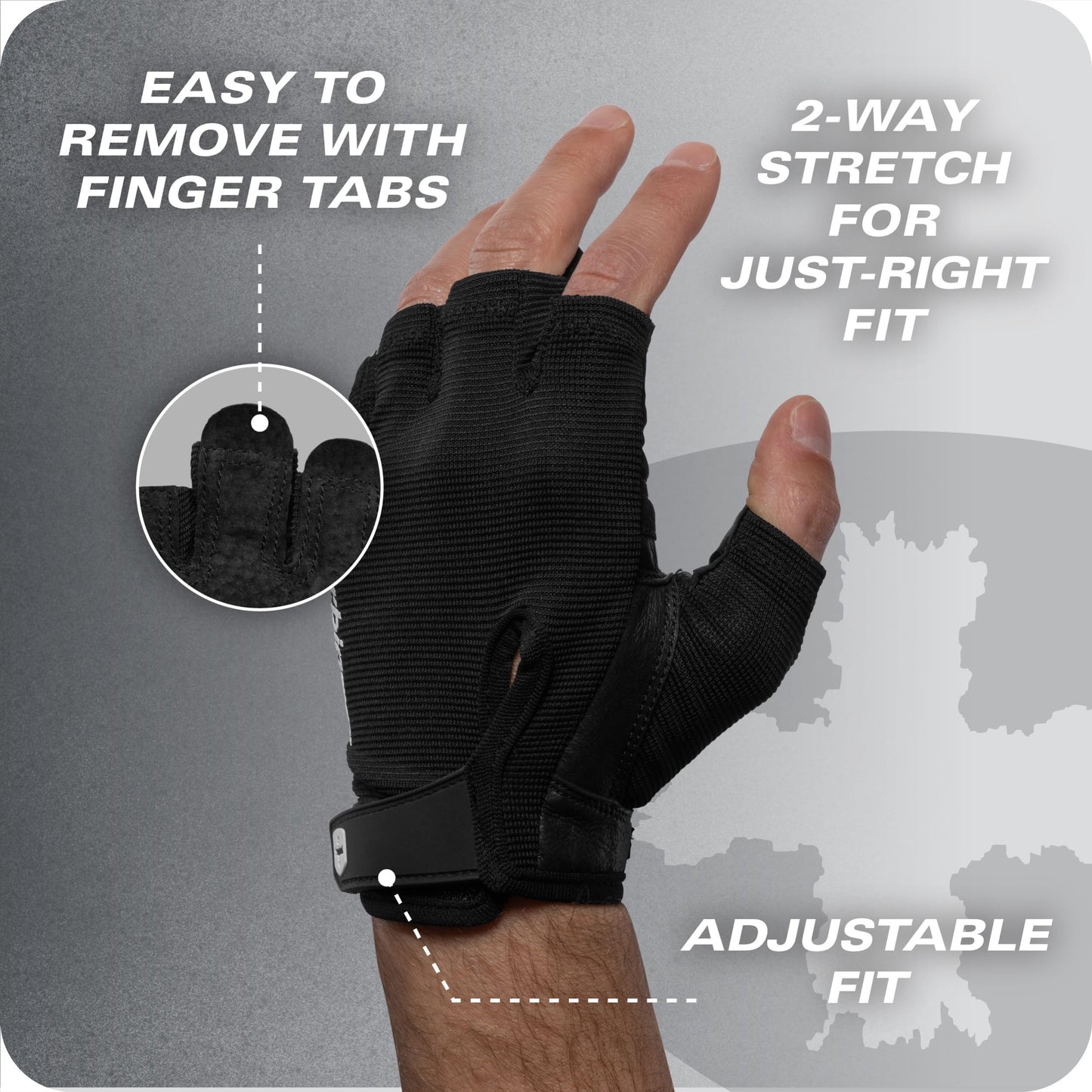 Power Gloves 3.0 - Durable Half Finger Weightlifting Gloves with Adjustable Wrist Closure, Breathable Leather Palm, Men's, Green, Medium