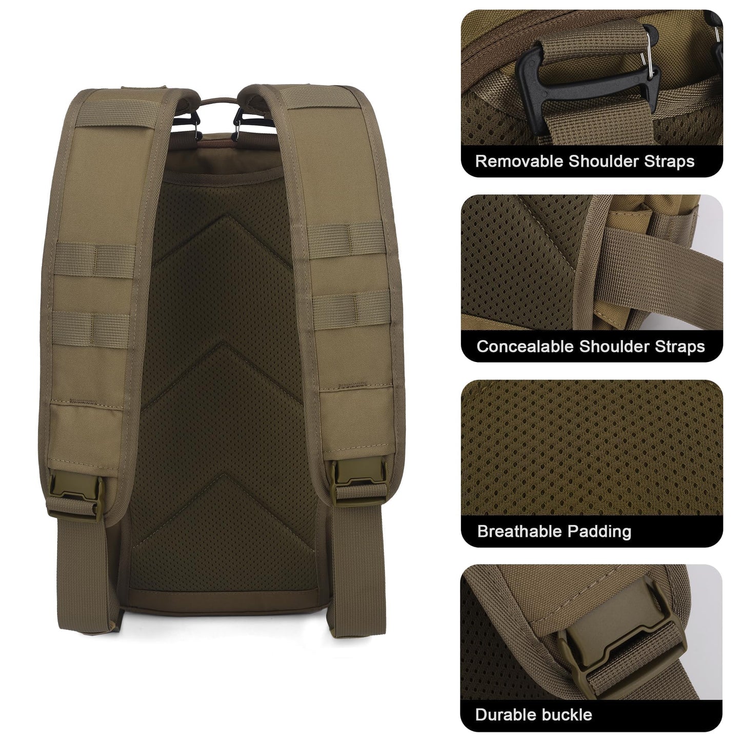 Mardingtop 15L Tactical Backpack, Small Molle Sling Bag for Men, Military Rucksack Crossbody Bag for Hiking Travel