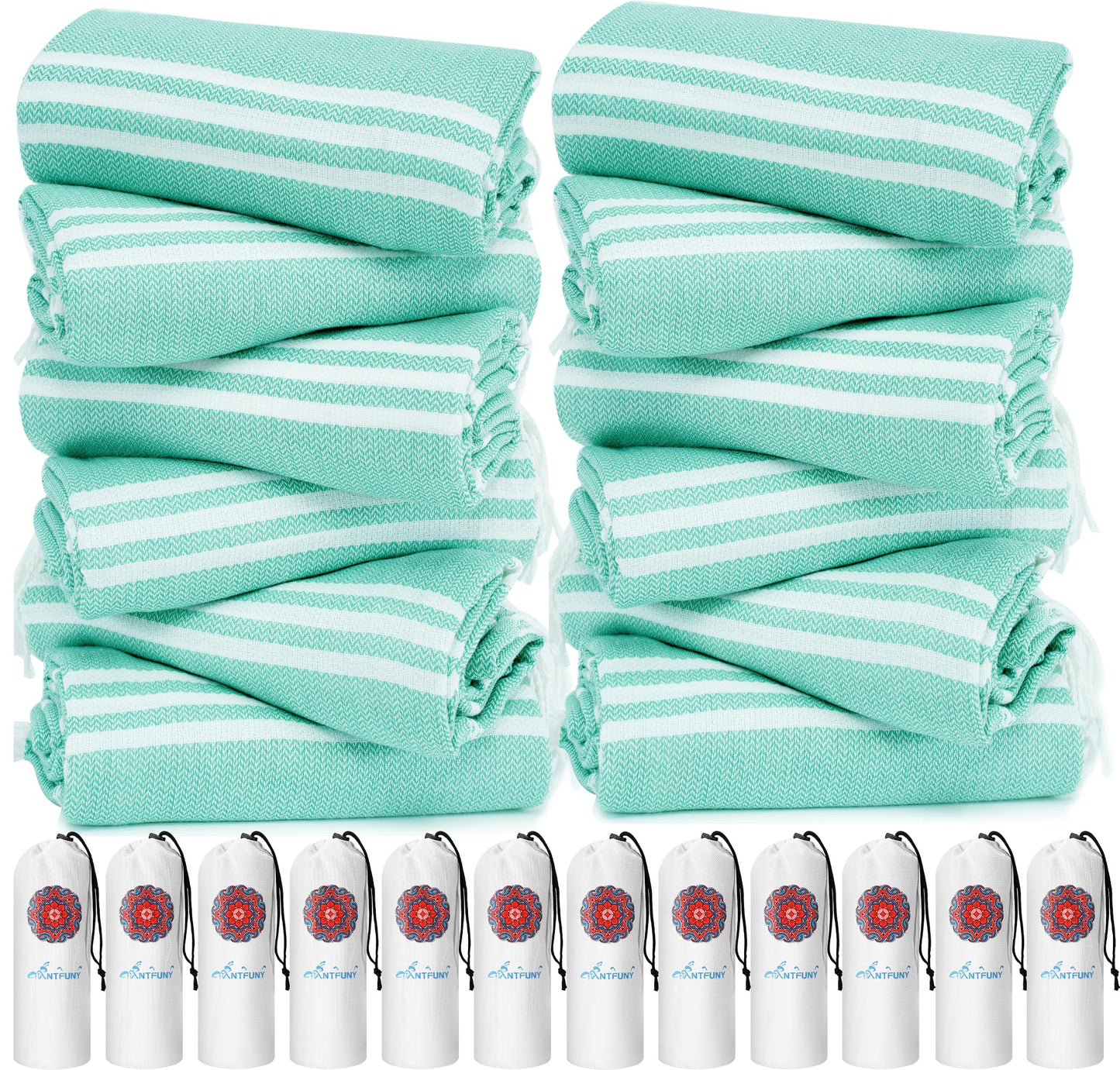 Antfuny 2 Packs Pink Turkish Beach Towels Pool Towel Set Oversized Sand Free Quick Dry for Adult Women Gifts Clearance Carnival Vacation Travel Accessories Must Haves Cruise Ship Essentials List