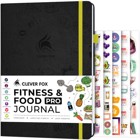 Clever Fox Fitness & Food Journal PRO – Daily Workout & Meal Planner for Women & Men – Exercise & Weight Loss Diary Notebook, 7.3x10.4” (Forest Green)