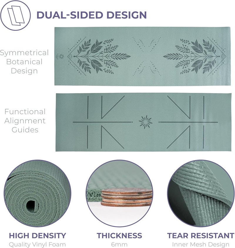 Ascend Yoga Mat - Non-Slip 6mm Thick Workout Mat for Pilates & Fitness | 72" x 24" Reversible Design