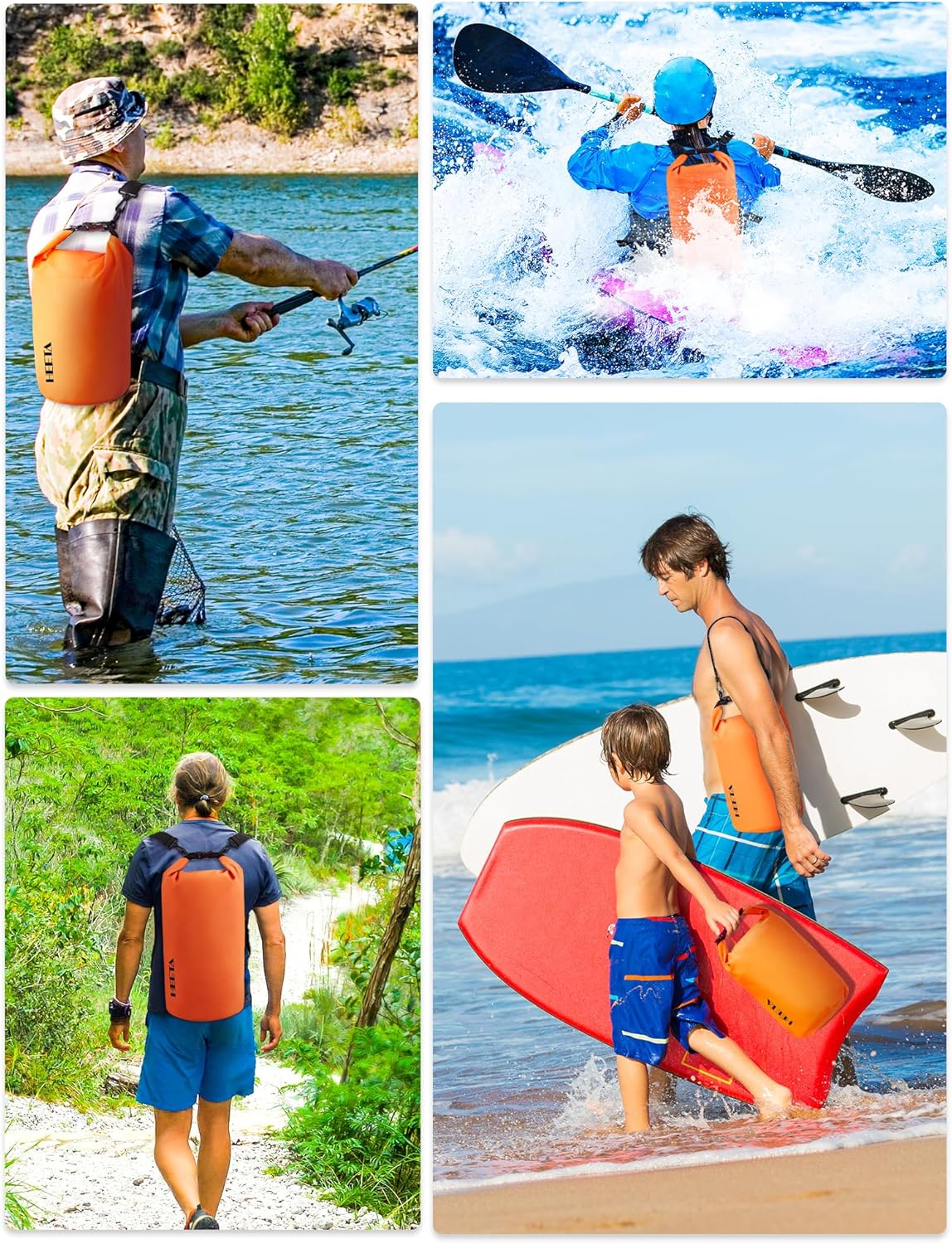 Waterproof Dry Bag | Lightweight Roll Top Backpack with Emergency Whistle - 5L/10L/20L/30L/40L for Travel, Kayaking, Camping