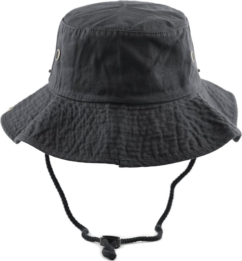 Cotton Stone-Washed Safari Bucket Hat - Wide Brim, Foldable & Double-Sided | Sun Protection