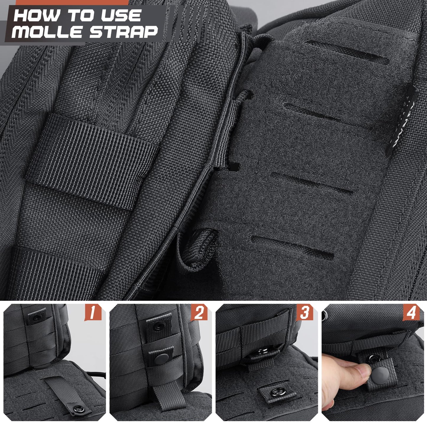 WYNEX Molle Straps 4"/6" Accessories for Tactical Pouch Plate Carrier, 4Pcs