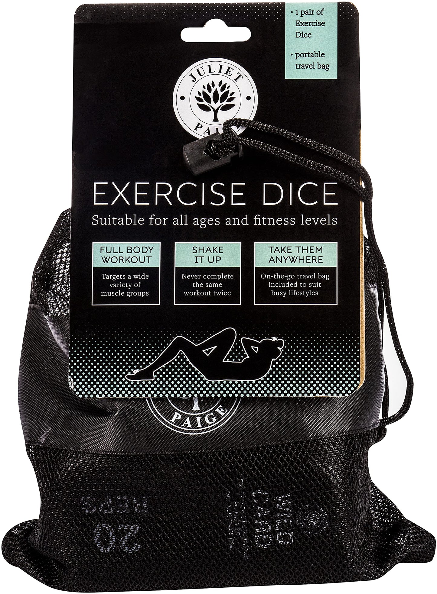 Exercise Dice - Fitness Workout Gear for Home Gym. PE Equipment and Accessories, Personal Trainer Work Out Game Supplies for Adults (White (Intermediate))