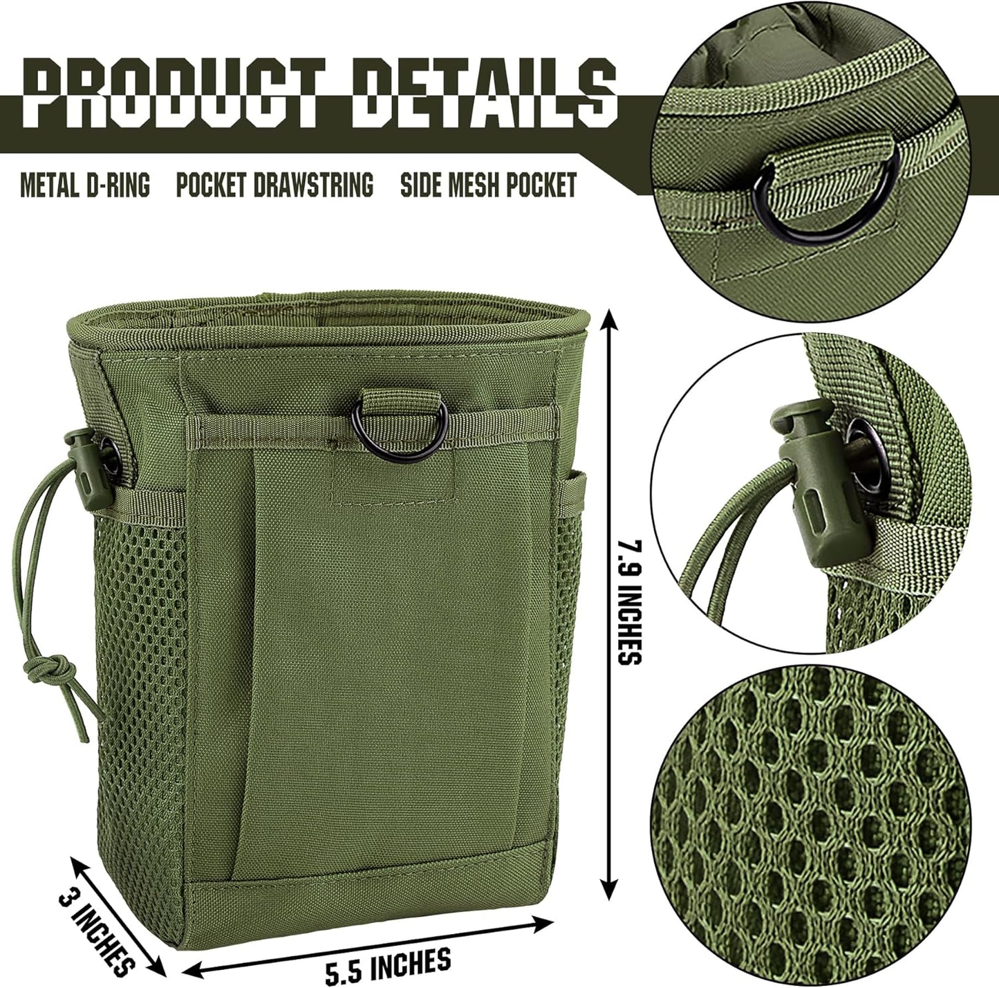 Tactical Molle Dump Pouch - Utility Hip Belt Waist Bag with D-Ring for Outdoor Gear | Versatile Storage Solution