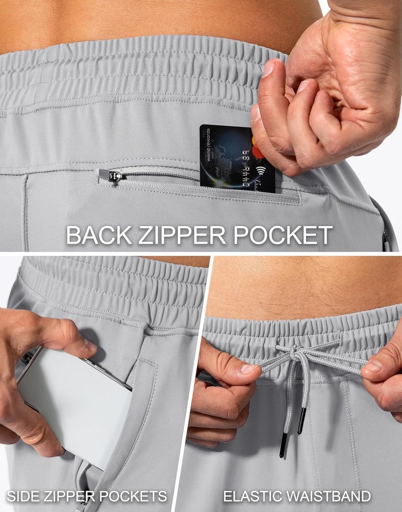 Men's Athletic Sweatpants with Zipper Pockets - Comfortable Joggers for Soccer, Running & Workouts