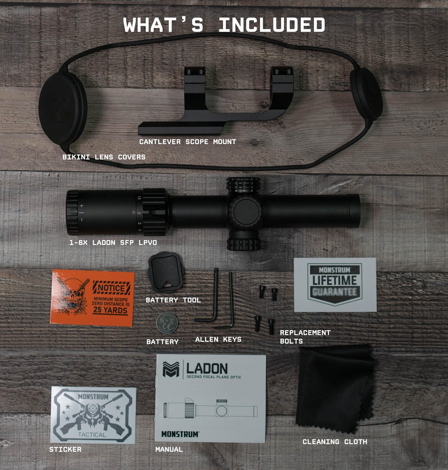 Monstrum Ladon 1-6x SFP LPVO Rifle Scope | Black | BDC-A3 Reticle