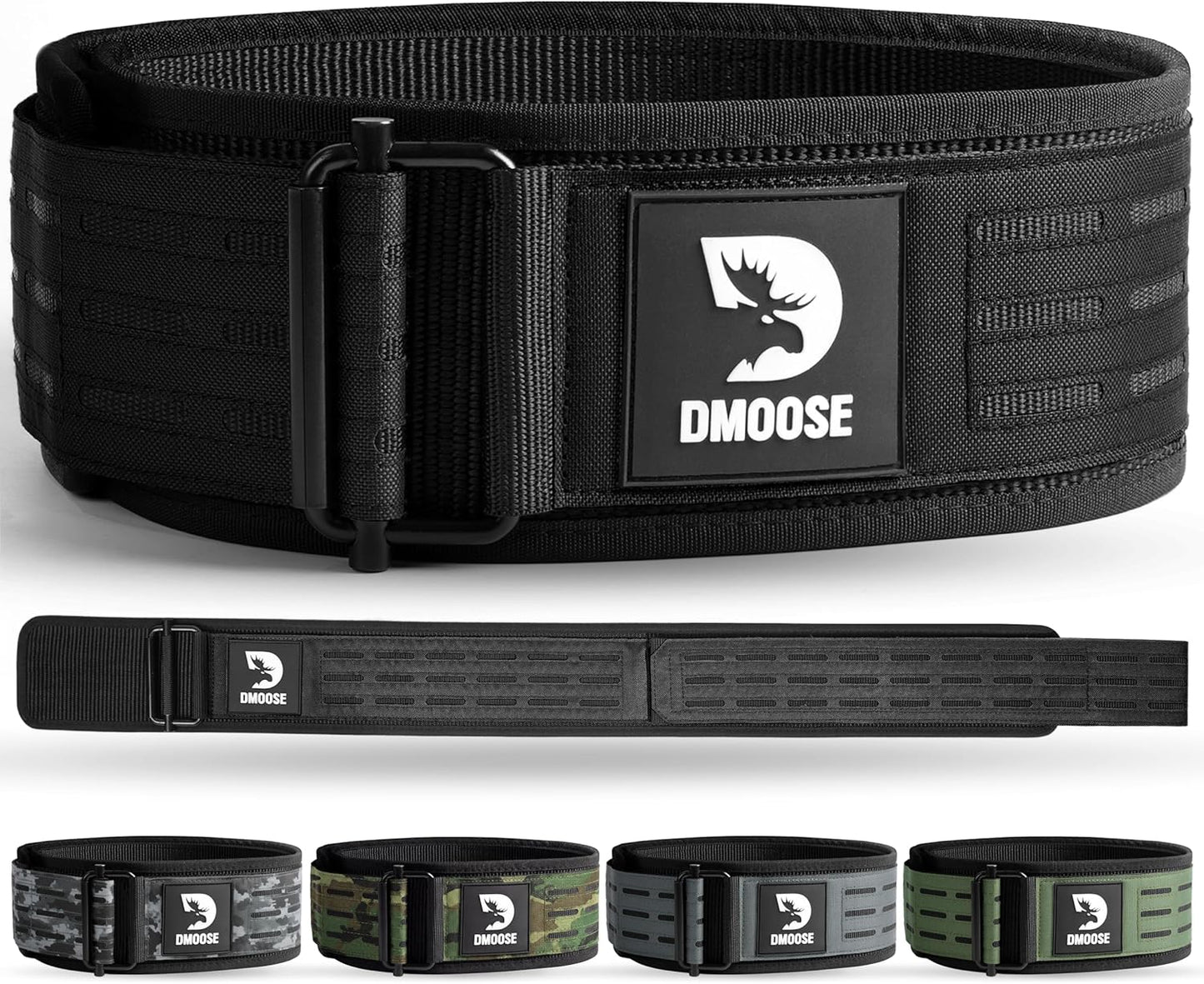 DMoose Weight Lifting Belt - Auto Locking Gym Belt for Cross Training | 4" Adjustable Nylon for Lumbar Support