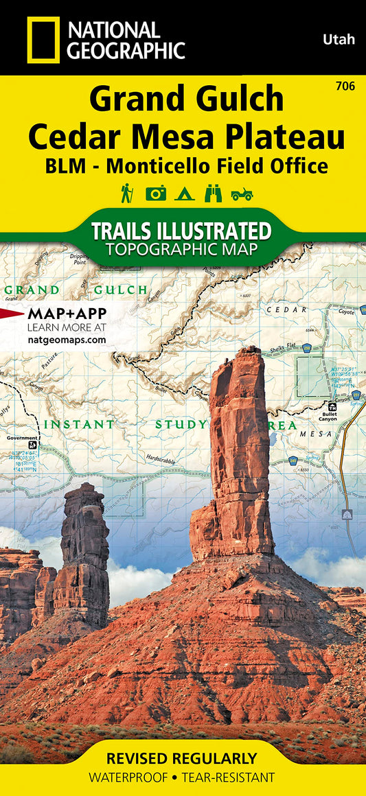 Grand Gulch, Cedar Mesa Plateau Map [BLM - Monticello Field Office] (National Geographic Trails Illustrated Map, 706)