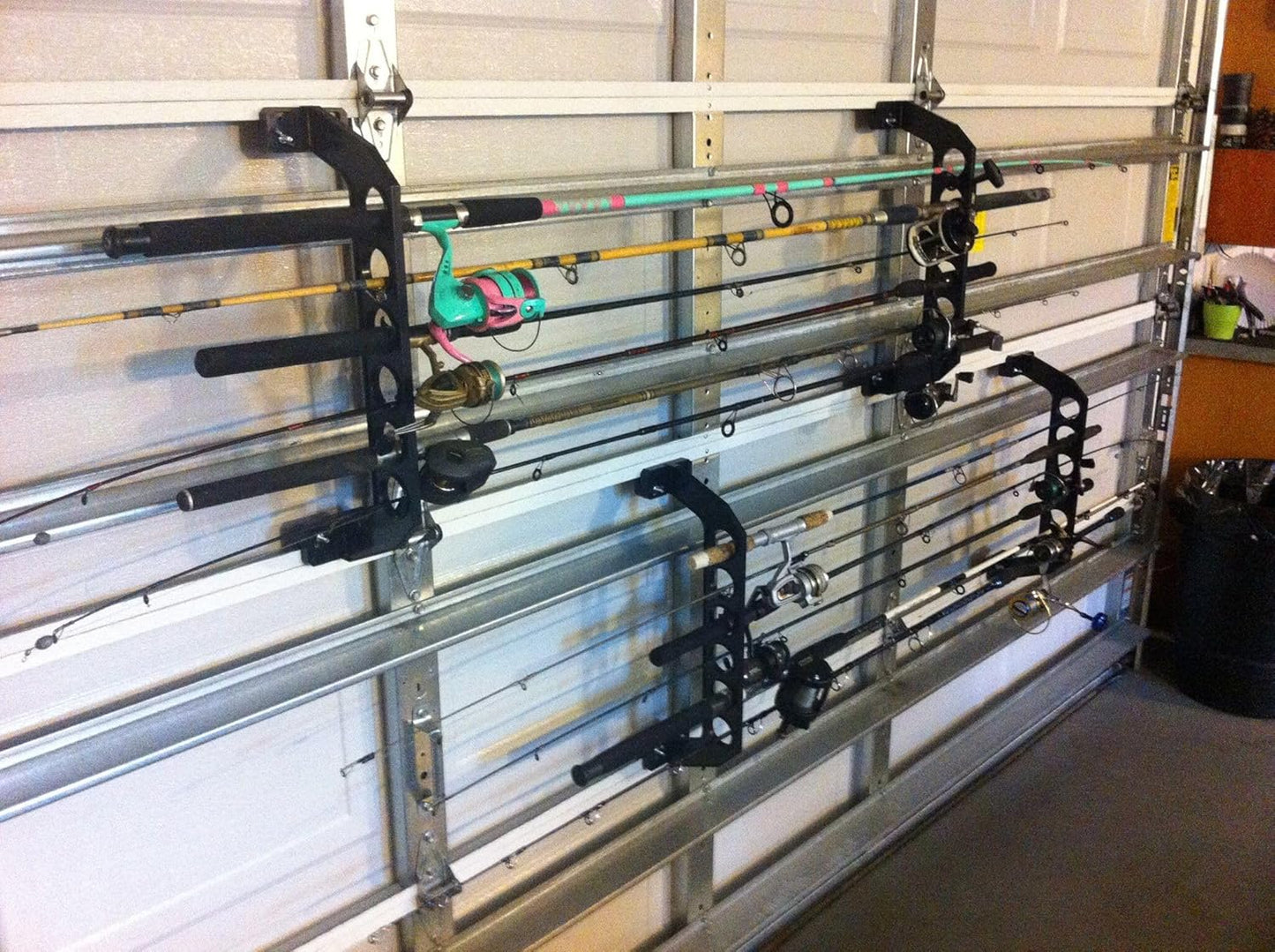Cobra Garage Door Storage Rack | 21" Black ABS Plastic Fishing Rod Holder - Ultimate Organizer for Fishing Gear