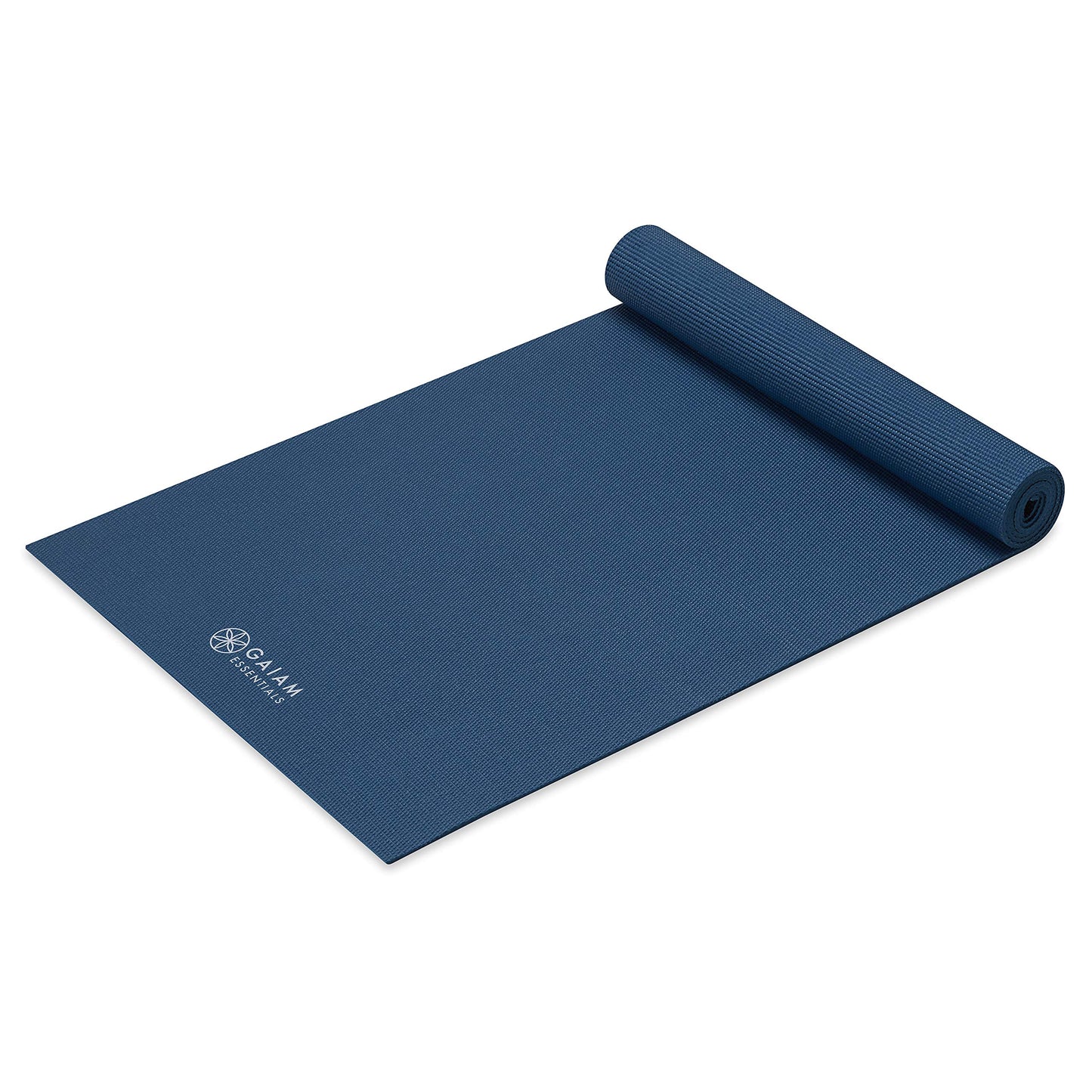 Gaiam Essentials Premium Yoga Mat with Carrier Sling, Navy, 72"L x 24"W x 1/4 Inch Thick