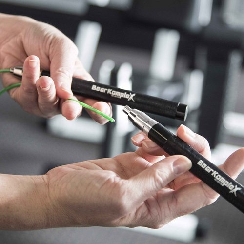 Bear KompleX Fitness Bundle, Large Black Knee Sleeves and Aluminum Speed Jump Rope