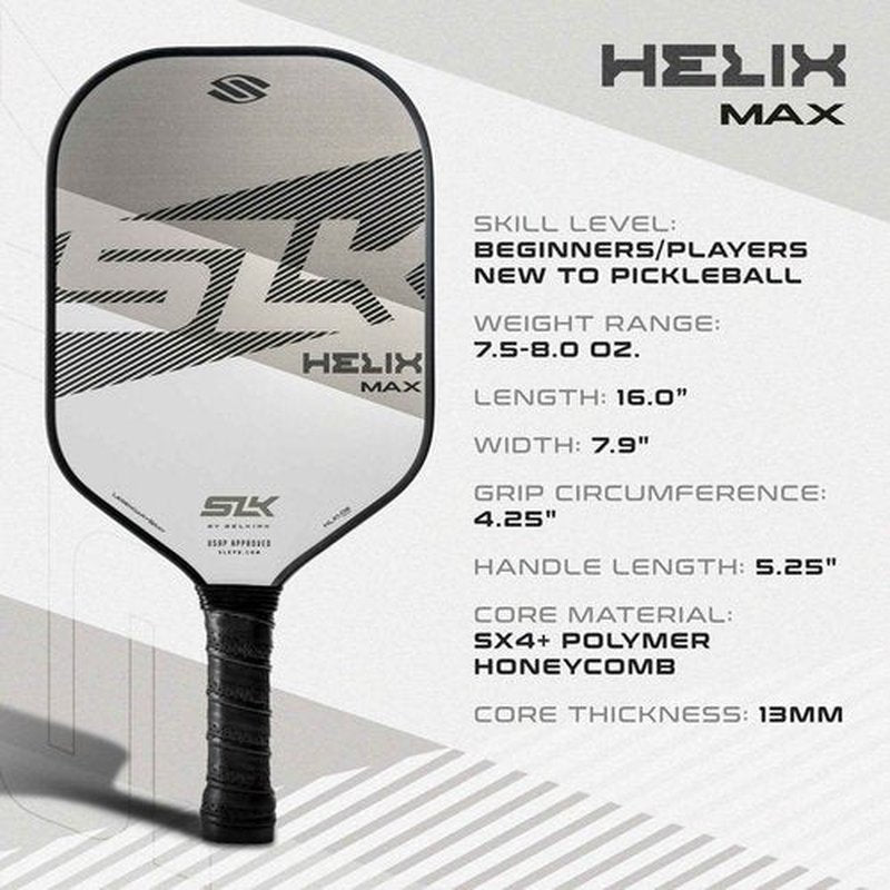Selkirk Sport SLK Helix Pro Legend Gray Pickleball Paddle & Pro S1 12pk Pickleball Ball Bundle
