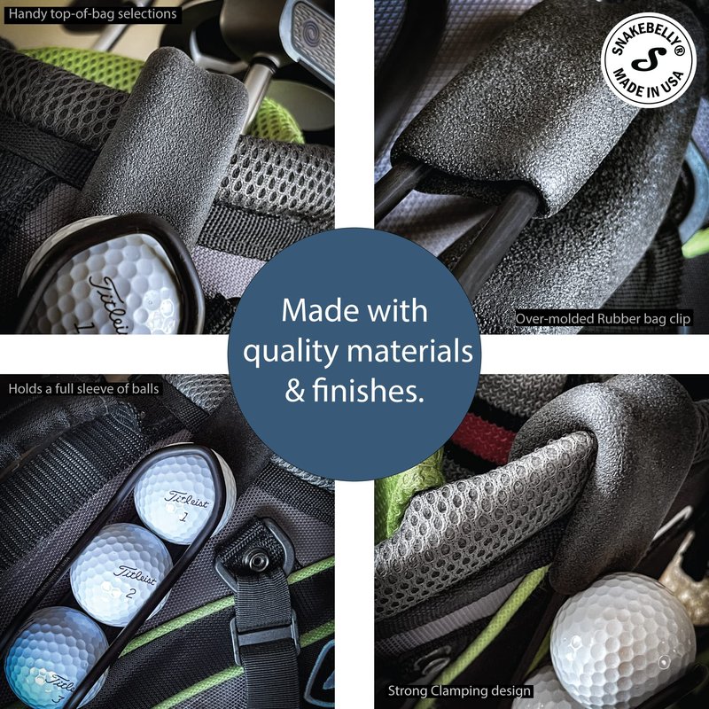 SnakeBelly Golf Ball Holder with Quick-Draw Release (3-Ball, Aluminum, 1)