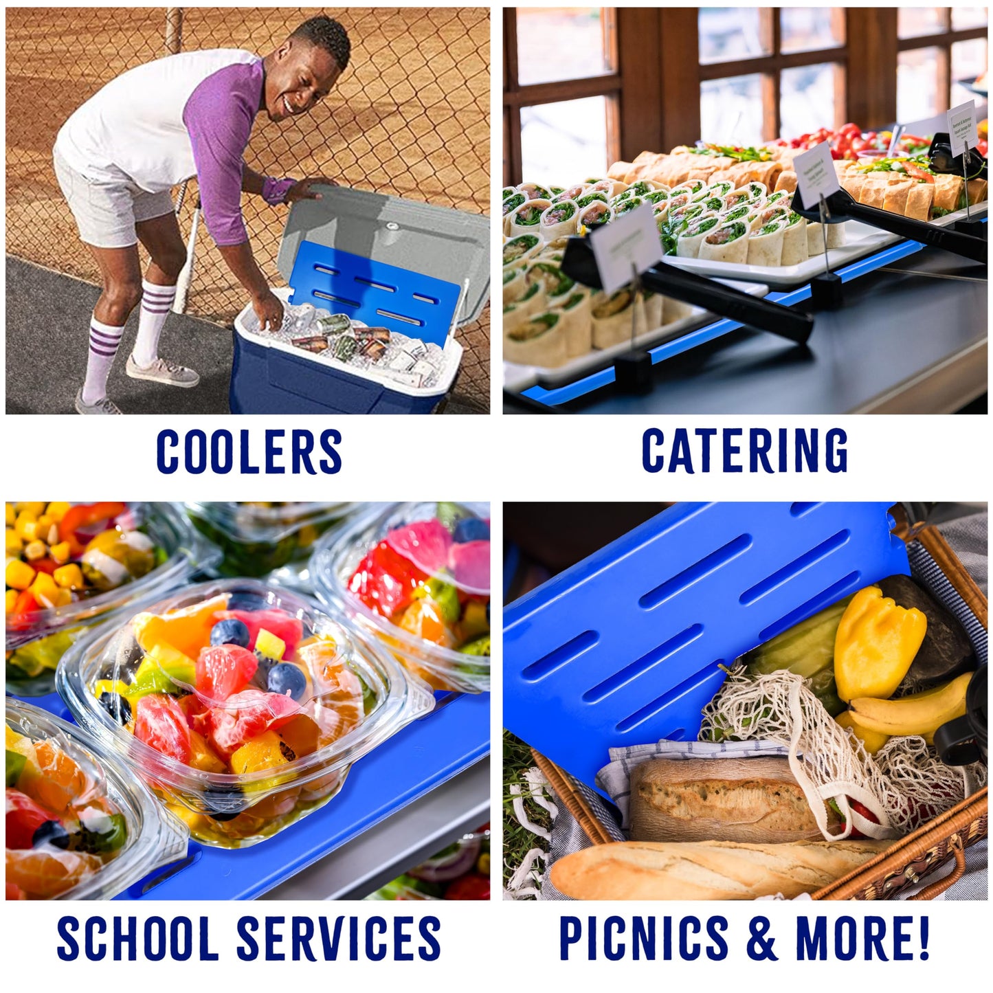 Kona Oversized Reusable Ice Pack for Catering Trays & Large Coolers, 17" x 11" x 1.25", Extra Large Cold Pack for Food Delivery Bags, Insulated Totes & Tailgating