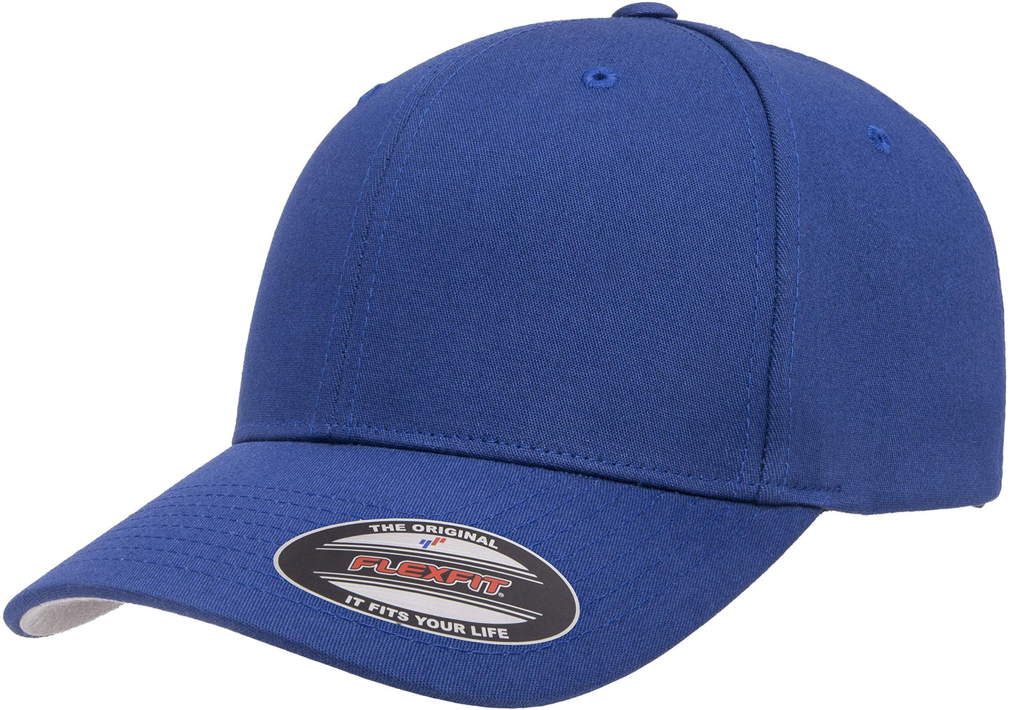 Flexfit Unisex Cotton Twill Fitted Baseball Cap, Royal, Large-X-Large