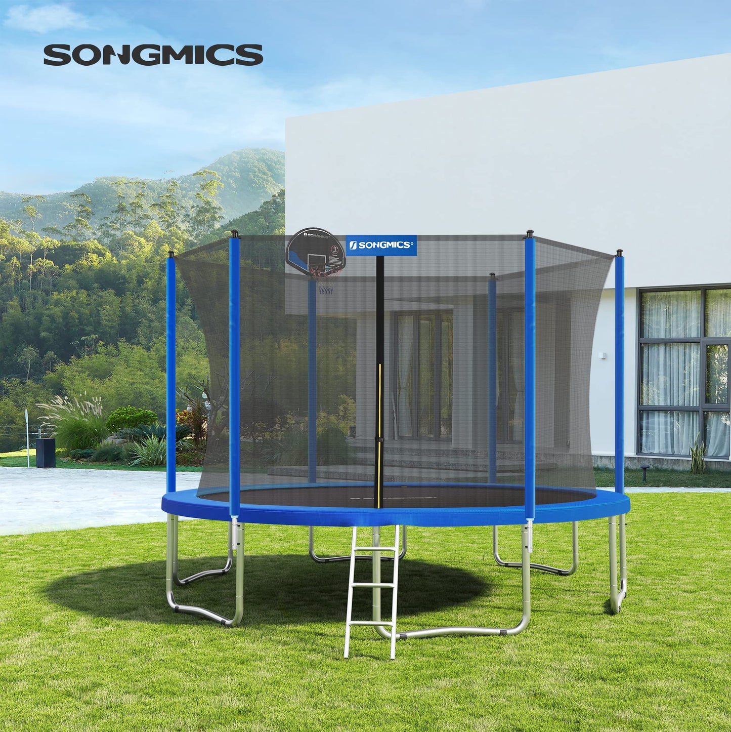 SONGMICS Replacement Trampoline Safety Pad Mat, 12 ft (144 Inches) Spring Cover, UV-Resistant, Tear-Resistant Edge Protection, Standard Size, Cobalt Blue USTP12FT