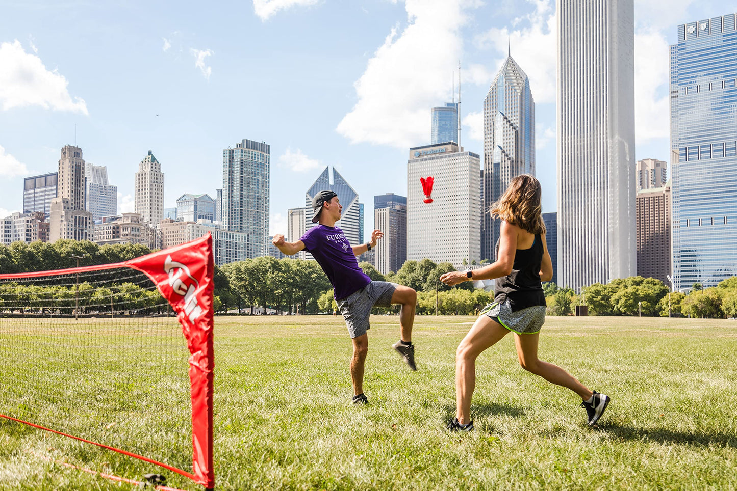 Kickit | The Original Birdie Soccer Trainer | Play Outdoors, Indoors or Backyard, Beach or Tailgate, All Ages Fun & Travel Friendly (Red)