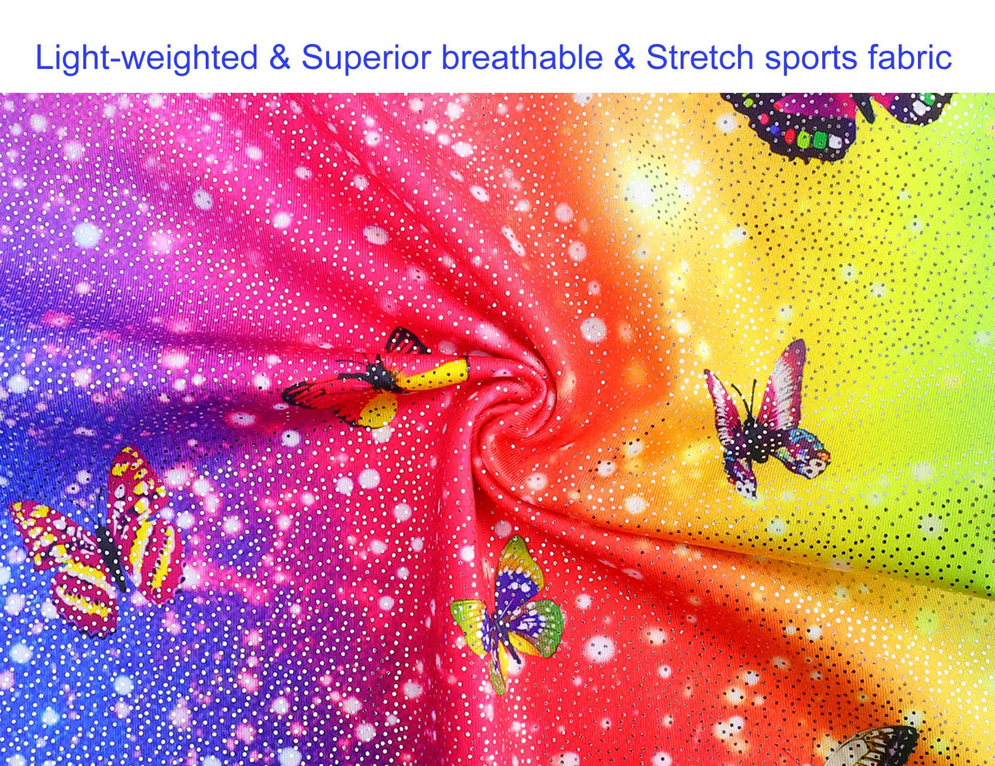 Domusgo Girls Gymnastics Leotards Tank Unitards Size 7-8 Years Old Rainbow Colorful Butterfly Gym Leos