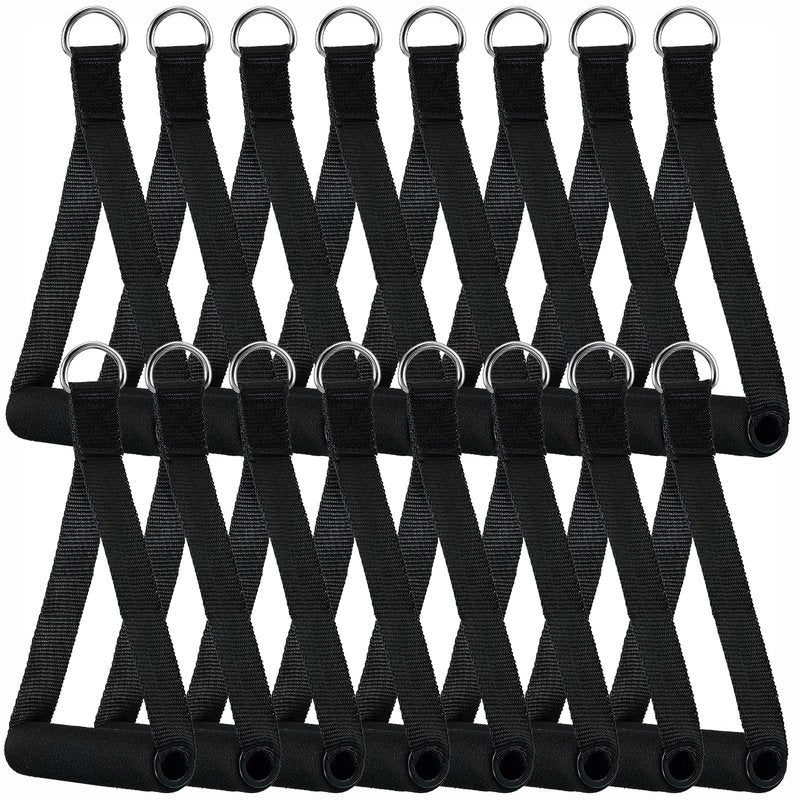 Sumind 16 Pcs Gym Exercise Handles Replacement Cable Machine Attachments for Home Gym Equipment Pulley System Resistance Bands, Strength Trainer, Heavy Duty Workout Handles