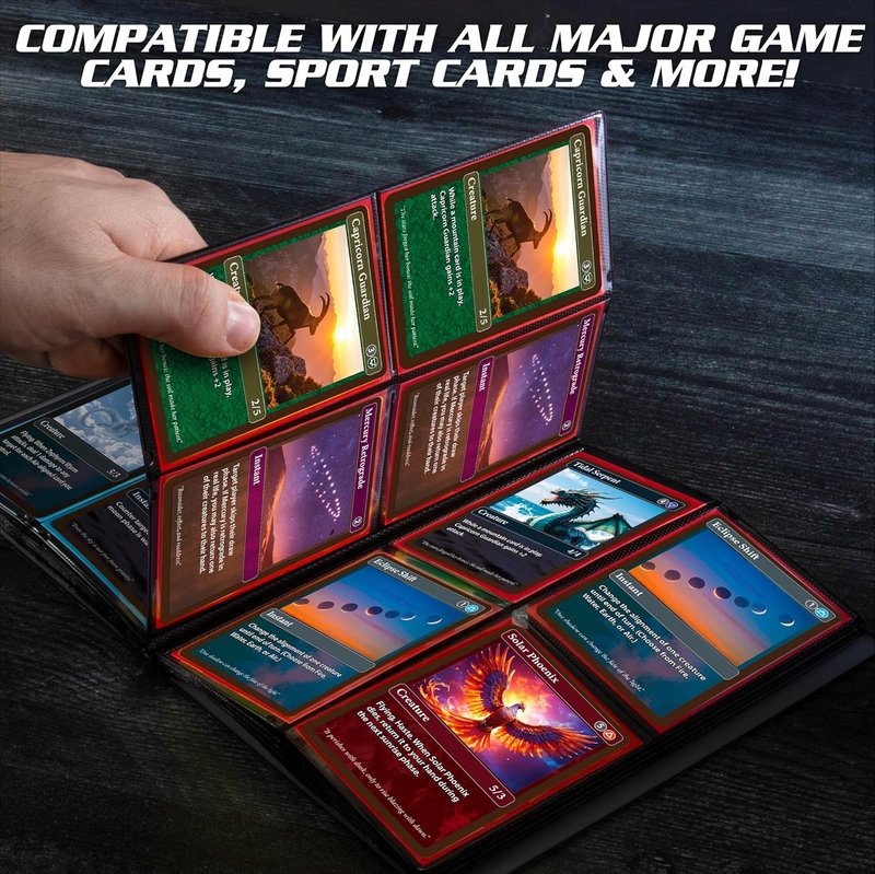 Monster Trading Card Album - Holofoil Clear Binder for 160 Cards | Anti-Theft & Side Loading Pockets, Compatible with Yu-Gi-Oh, Pokémon, MTG