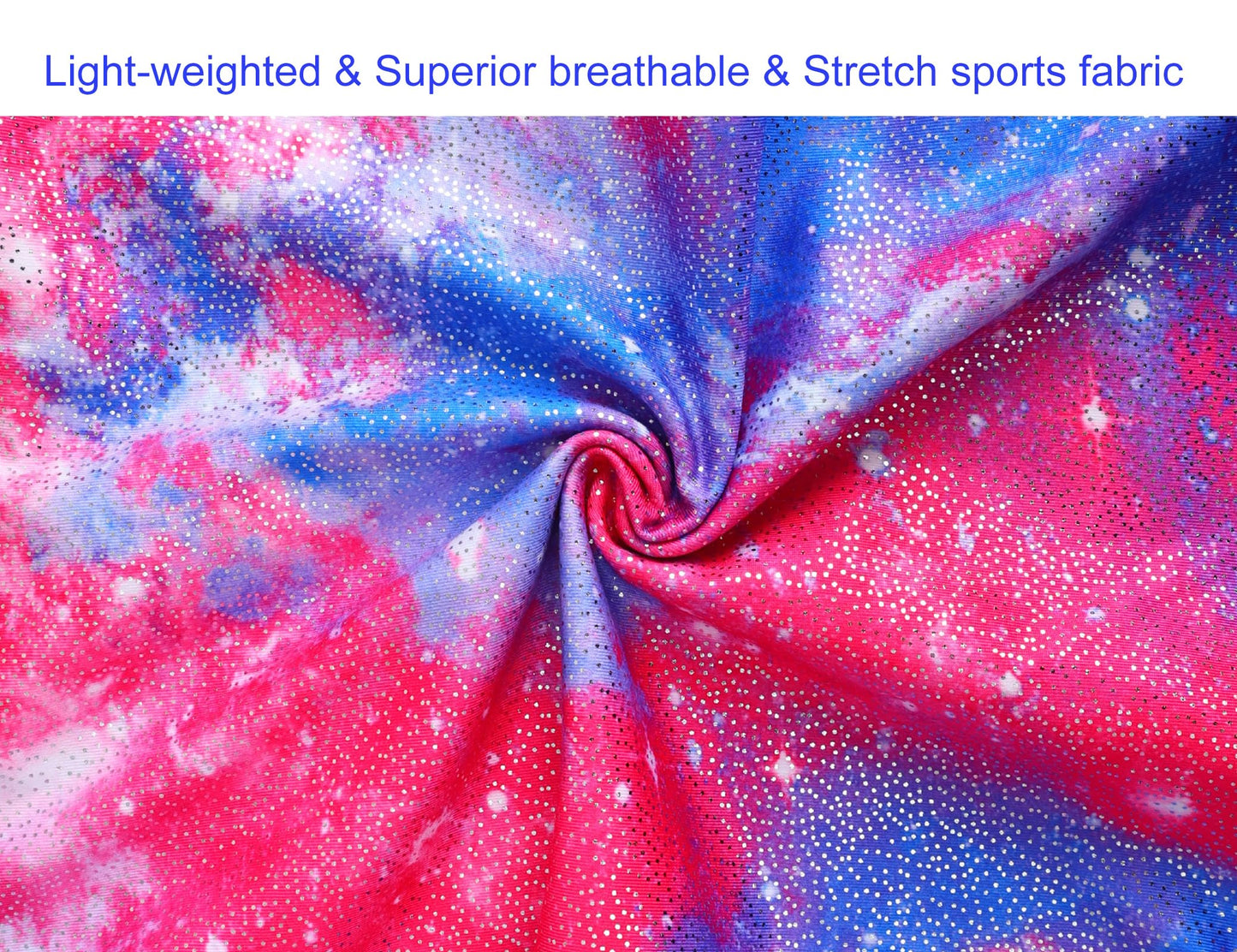 Domusgo Gymnastics Leotards for Girls 8-9 Years Old Pink Blue Galaxy Sparkly One Piece Tumbling Outfits