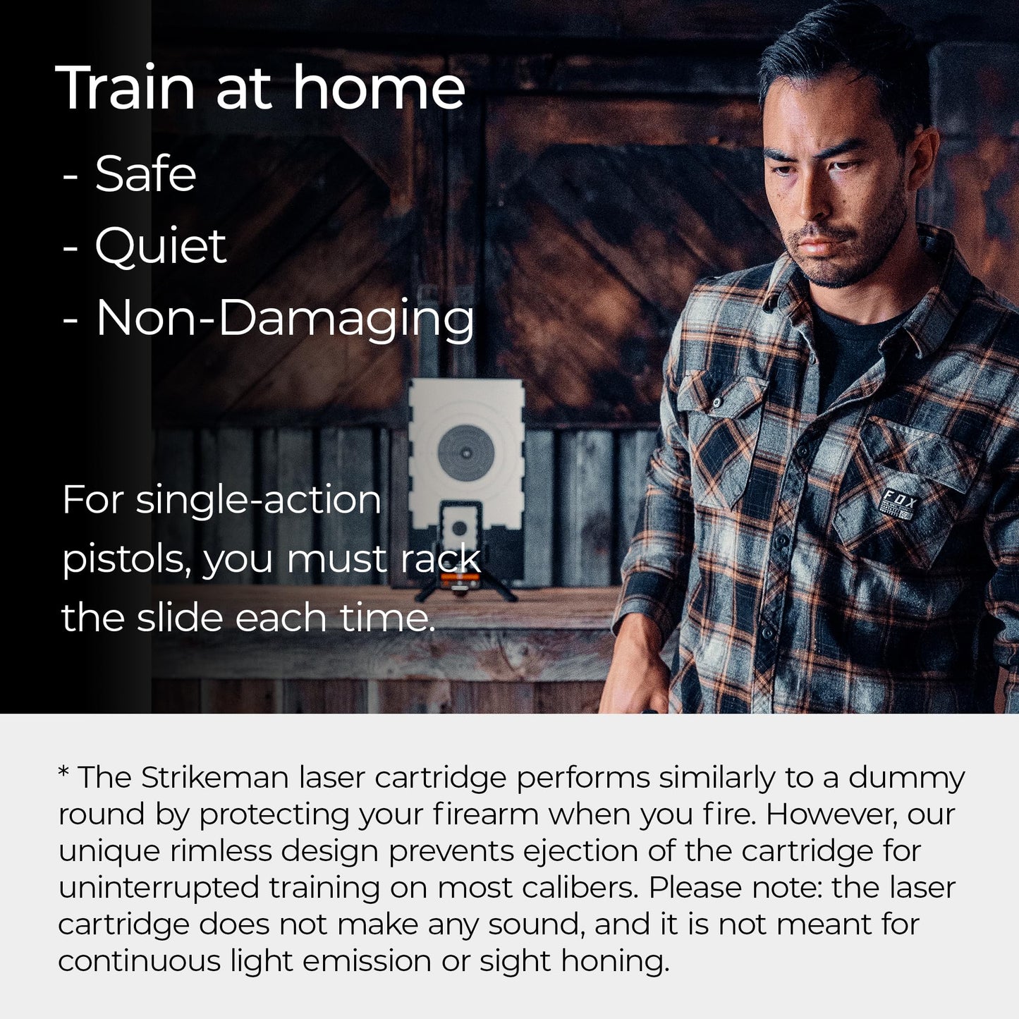 Strikeman 9mm Dry Fire Laser Training Cartridge - Great for Target Shooting Practice with Pistols, Made for The Firearm Training System - Red Laser Cartridge Only, Multiple Calibers