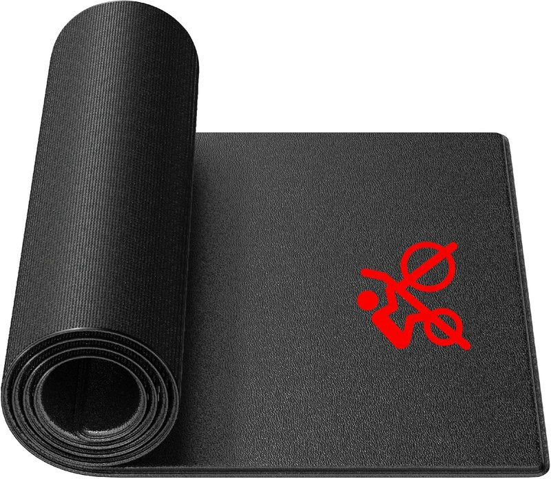 Bike Trainer Mat for Peloton & Treadmill | 6mm Thick Under Mat Protects Hardwood Floors